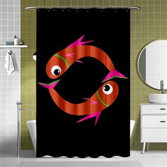 Orange Fishes Shower Curtain 48  X 72  (small) 