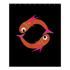 Orange Fishes Shower Curtain 60  X 72  (medium)  by Valentinaart