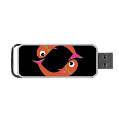 Orange Fishes Portable Usb Flash (one Side) by Valentinaart