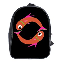 Orange Fishes School Bags (xl) 