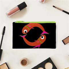 Orange Fishes Cosmetic Bag (xs)