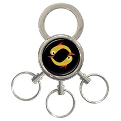 Yellow Fishes 3-ring Key Chains