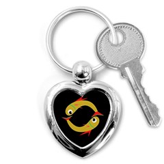 Yellow Fishes Key Chains (heart) 