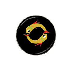 Yellow Fishes Hat Clip Ball Marker (4 Pack)