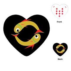 Yellow Fishes Playing Cards (heart) 