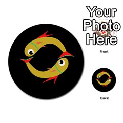 Yellow Fishes Multi-purpose Cards (round) 