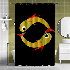 Yellow Fishes Shower Curtain 48  X 72  (small) 