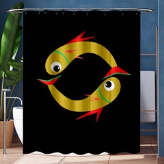 Yellow Fishes Shower Curtain 60  X 72  (medium) 