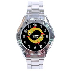 Yellow Fishes Stainless Steel Analogue Watch