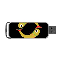 Yellow Fishes Portable Usb Flash (two Sides)