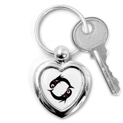 Black Fishes Key Chains (heart) 