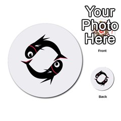 Black Fishes Multi-purpose Cards (round) 