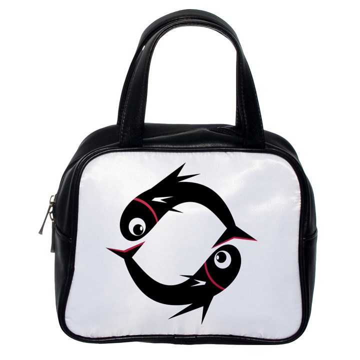 Black fishes Classic Handbags (One Side)