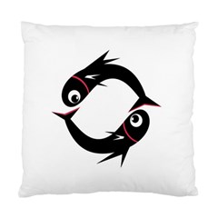 Black Fishes Standard Cushion Case (two Sides) by Valentinaart