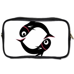 Black Fishes Toiletries Bags 2-side by Valentinaart