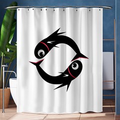 Black Fishes Shower Curtain 60  X 72  (medium) 