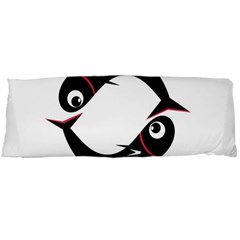 Black Fishes Body Pillow Case (dakimakura) by Valentinaart