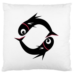 Black Fishes Large Cushion Case (two Sides)