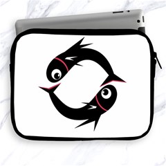 Black Fishes Apple Ipad 2/3/4 Zipper Cases by Valentinaart