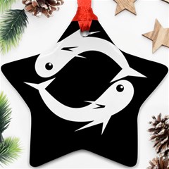 White Fishes Ornament (star) 