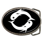 White fishes Belt Buckles Front