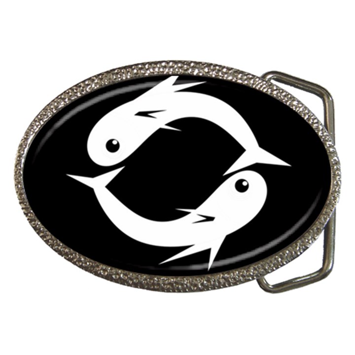 White fishes Belt Buckles