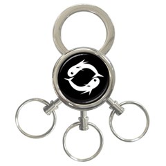 White Fishes 3-ring Key Chains