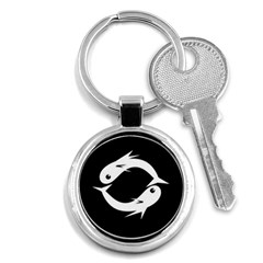 White Fishes Key Chains (round) 