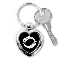 White Fishes Key Chains (heart) 