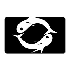 White Fishes Magnet (rectangular)