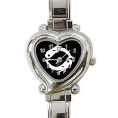 White Fishes Heart Italian Charm Watch