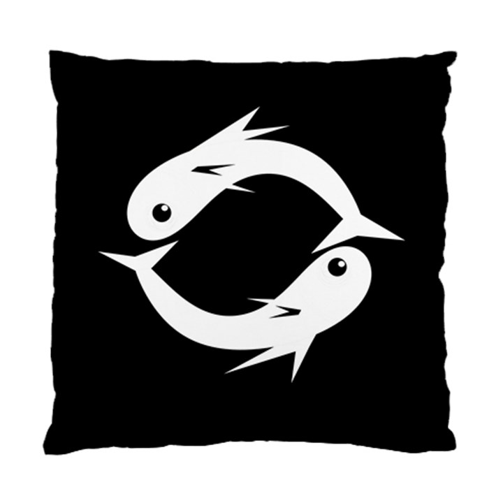 White fishes Standard Cushion Case (One Side)