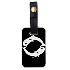 White Fishes Luggage Tags (one Side)  by Valentinaart