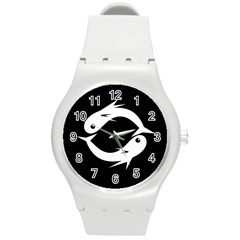 White Fishes Round Plastic Sport Watch (m)