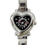 Abstract fishes Heart Italian Charm Watch Front