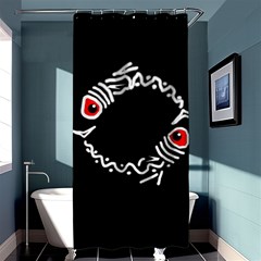 Abstract Fishes Shower Curtain 36  X 72  (stall)  by Valentinaart