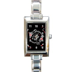 Abstract Fishes Rectangle Italian Charm Watch by Valentinaart