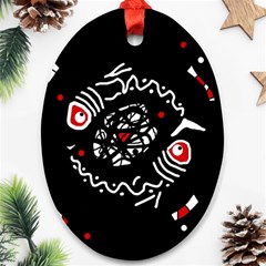 Abstract Fishes Ornament (oval) 