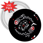 Abstract fishes 3  Buttons (100 pack)  Front