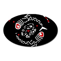 Abstract Fishes Oval Magnet