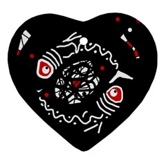 Abstract Fishes Heart Ornament (2 Sides)