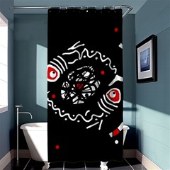 Abstract Fishes Shower Curtain 36  X 72  (stall)  by Valentinaart