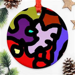 Colorful Abstraction By Moma Ornament (round)  by Valentinaart