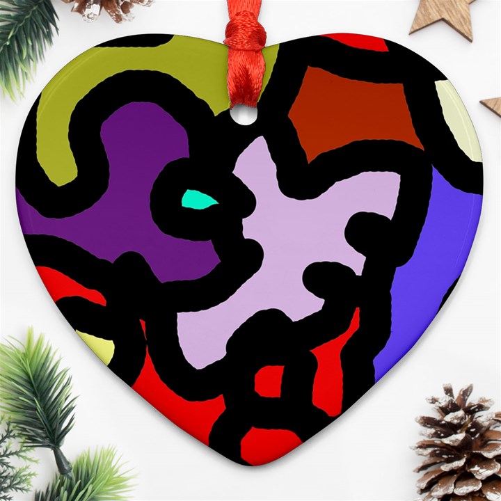 Colorful abstraction by Moma Ornament (Heart) 