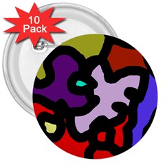 Colorful Abstraction By Moma 3  Buttons (10 Pack) 