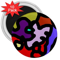 Colorful Abstraction By Moma 3  Magnets (10 Pack) 