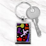 Colorful abstraction by Moma Key Chains (Rectangle)  Front