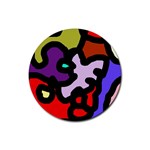 Colorful abstraction by Moma Rubber Round Coaster (4 pack)  Front