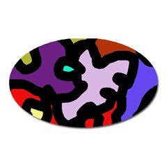 Colorful Abstraction By Moma Oval Magnet by Valentinaart