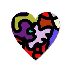 Colorful Abstraction By Moma Heart Magnet by Valentinaart